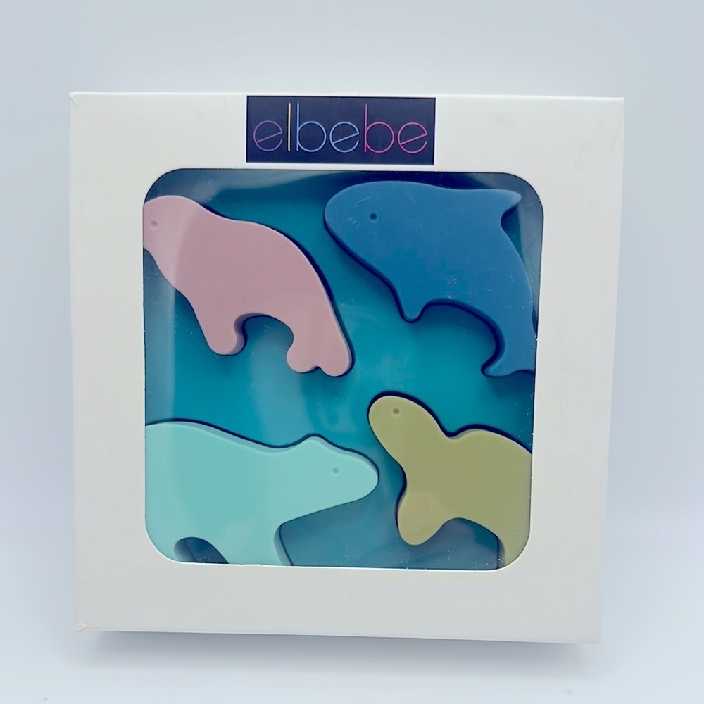 EL BEBE Ocean Animal Silicone Puzzle for Baby/Toddler, NIB